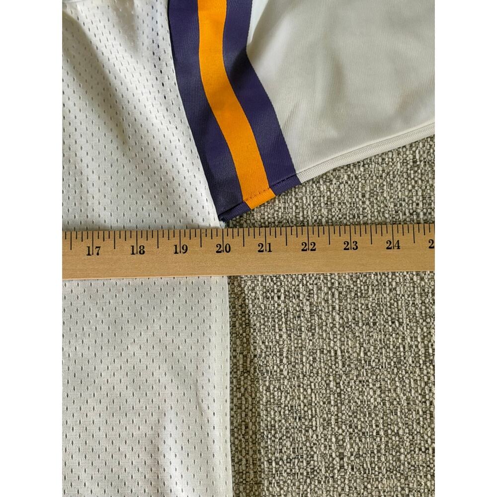 Nike White LSU Tigers Football Jersey Purple Yellow Stripes Numbers V-Neck Sz L - Picture 6 of 11